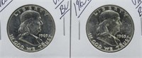 (2) 1963-D UNC/BU Franklin Half Dollars.