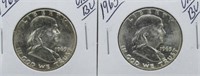 (2) 1963 UNC/BU Franklin Half Dollars.