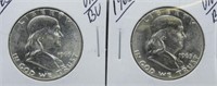 (2) 1963 UNC/BU Franklin Half Dollars.