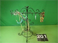 Metal Jewelry Holder With Some Jewelry