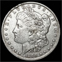 1890 NEAR UNCIRCULATED 90% SILVER DOLLAR COIN