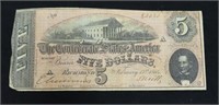 1864 Confederate States of America $5