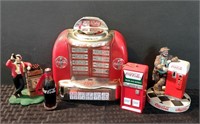 Coca-Cola Lot-Juke Box Bank;/Coke Statue/Ornaments