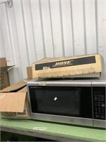 Lot with various items including Sharp microwave ,