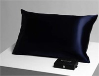 Blissy 22-Momme Silk Pillowcase, Queen - Navy