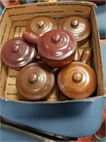 Box with 6 ceramic Brown bowls