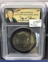 OF) 1776-1976 KENNEDY 1/2 DOLLAR TONED, BEAUTIFUL