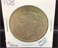 OF) 1925  PEACE DOLLAR, BEAUTIFUL COIN