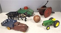 Group of vintage, etc. toys including Structo tank