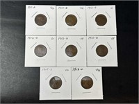 Teen D, S Lincoln Cents Very Nice (8 coins)