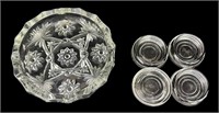 Vintage Ashtray & Clear Glass Sliders