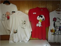 Four Snopy and Peanuts T-Shirts
