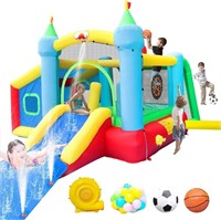 Inflatable Bounce House and Extended Water Slide
