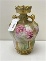 Nippon Hand Painted Vase with Roses