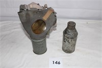 VINTAGE GAS MASK & GUN POWDER CANTEEN