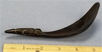 Tlingit horn spoon 6.25"        (f 16)