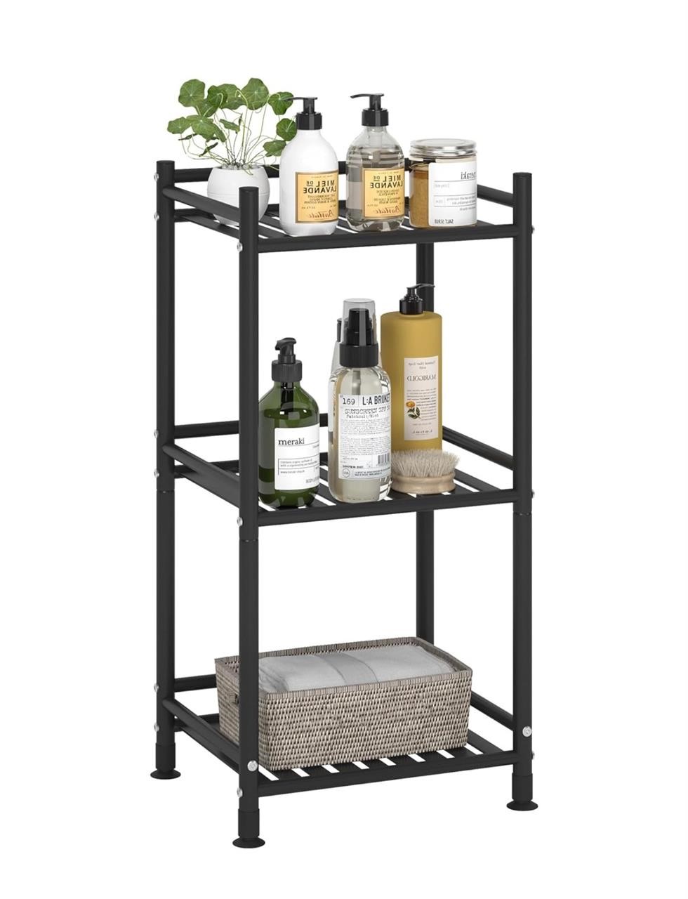 3 Tier Metal Bathroom Storage Open Shelf Unit