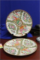 Set of 2 Antique Chinese Rose Medallion Plates