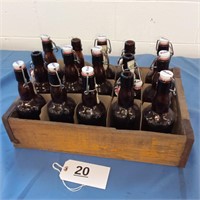 Wood Crate with Beer Bottles