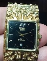 BENRUS Citation wristwatch gold nugget band