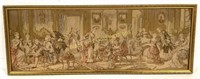 French Aristocrats Tapestry w/ Ornate Frame