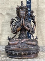Bronze(?) Buddhist statue -double lotus - HEAVY