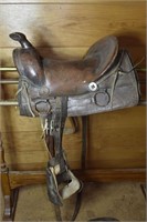 Vintage youth Western saddle; as is