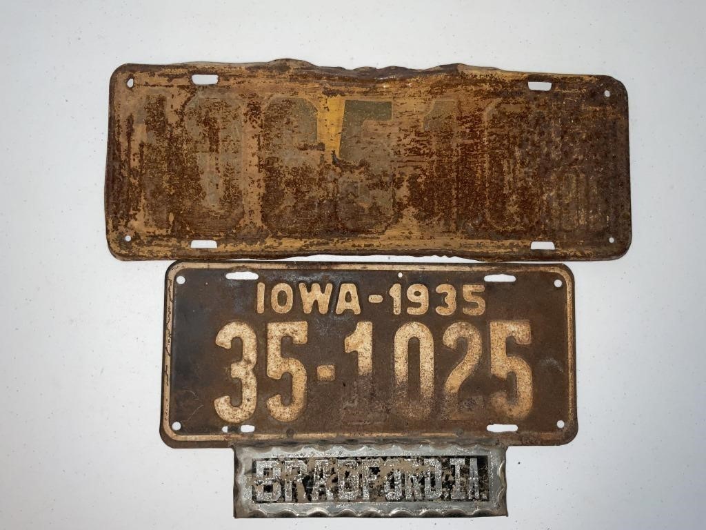 1915 license plate 1935 license plate