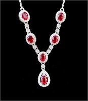 1.45cts Pigeon Blood Ruby 18Kt Gold Necklace