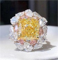7ct Natural Yellow Diamond 18Kt Gold Ring