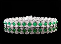 3.9cts Natural Emerald 18Kt Gold Bracelet