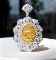 3ct Natural Yellow Diamond 18Kt Gold Pendant