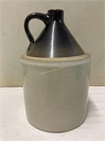 Brown & White Stoneware Jug 11" tall