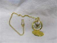 EAGLE POCKET WATCH WITH FOB - WORKS 2.5"