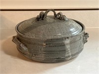 Large Studio Pottery Covered Dish