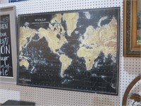 WORLD MAP ON CANVAS