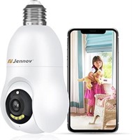 Jennov 2K/3MP Light Bulb Security Camera, 2.4Ghz W
