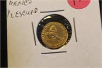 1855 Mexico Republic Gold 1/2 Escudos Gold Coin
