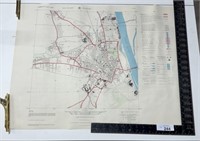 Old map, German military, Map WORMS Germany, 1954