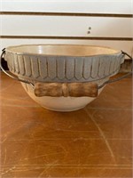 Wood Handle Crock Bowl