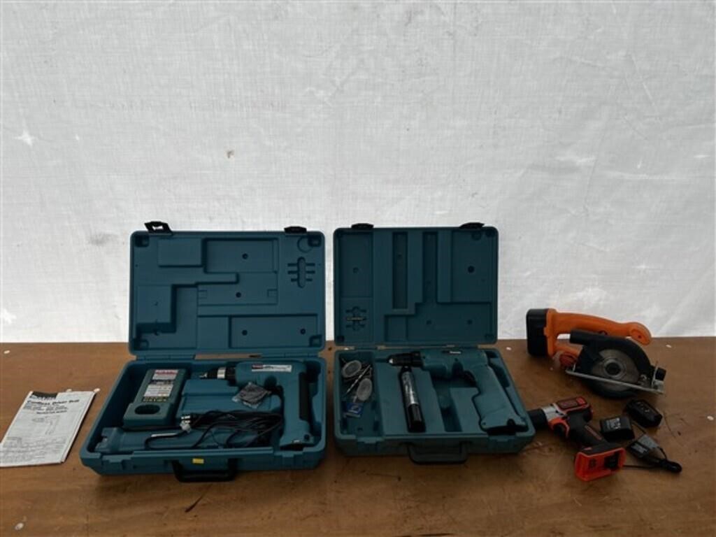 (2) Makita Cordless Drills, B&D Drill and Circular