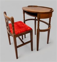 20TH CENTURY PETITE OVAL DESK AND CHAIR