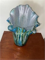 Vintage Murano Style Blue And Green teal Hand