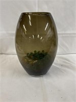 Vase with marbles - 10 inches tall, 6 inches wide