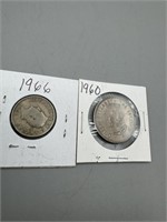 1960, 1966 Silver Foreign Coins