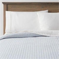 $69 - Full/Queen Reversible Cotton Stripe Quilt