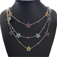 Genuine 13.95 ct Gemstone Triple-Strand Necklace