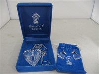 WATERFORD CRYSTAL NECKLACE & EARRINGS
