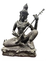 Bronze Thai Deity Seated Playing Lute