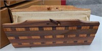 Dar-Lin Wooden Purse w/ Cigarette Case/Powder Comp